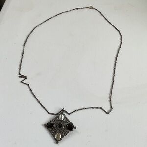 Elegant Black and Silver Pendant Necklace